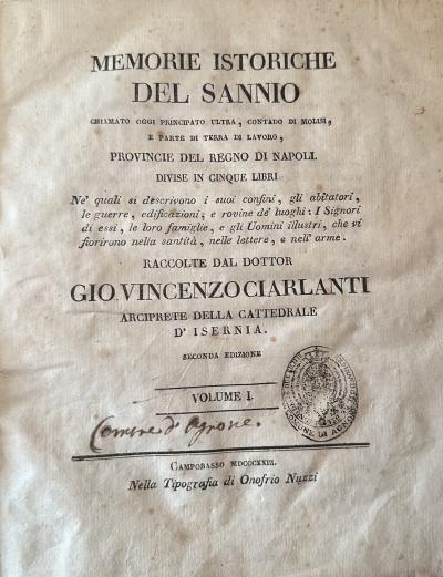 MEMORIE ISTORICHE DEL SANNIO